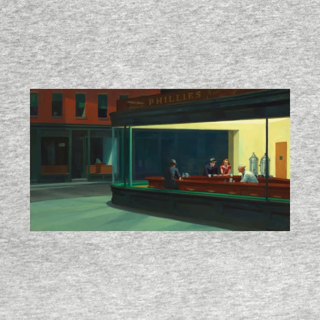 Nighthawks, Edward Hopper, Night Owl, Classic Painting by VintageArtwork